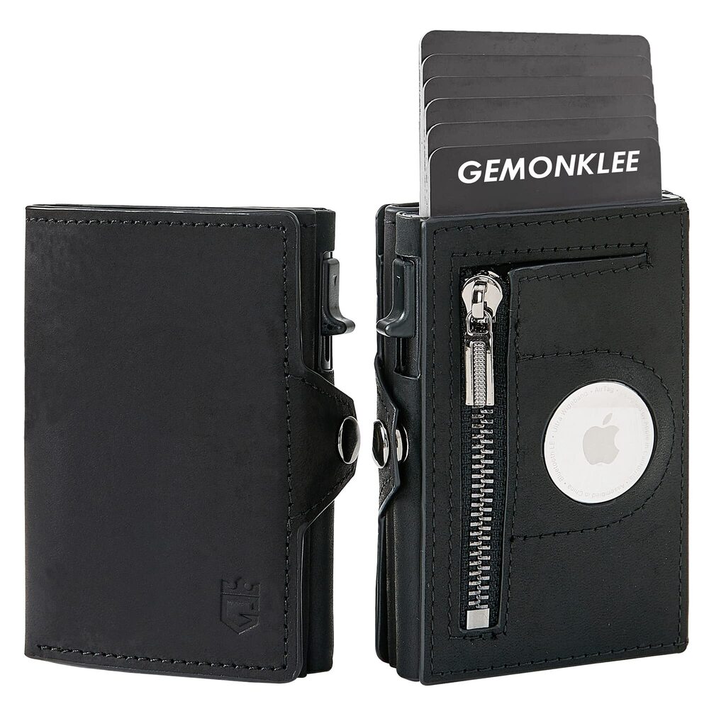 7332 Wallet Card Holder For Airtag, Leather Smart Wallet , Airtag Wallet